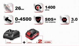 Акумуляторний перфоратор NARVA NRH-2126 BL