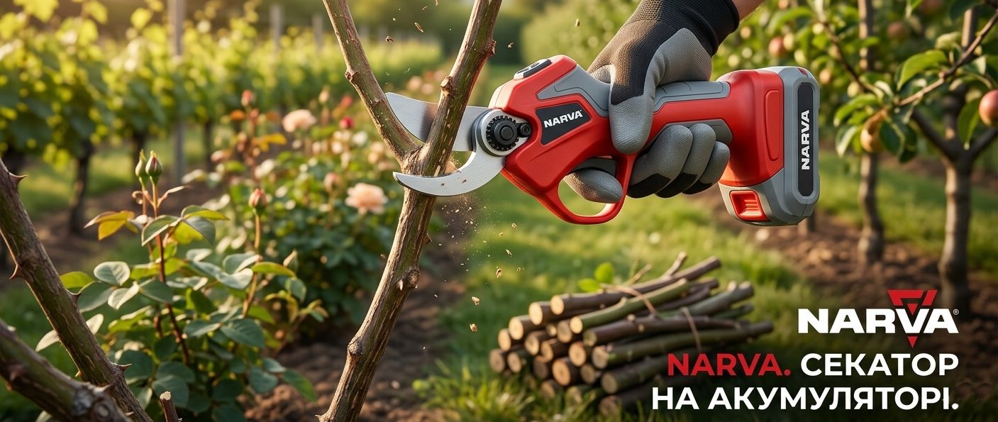 Акумуляторний секатор NARVA в роботі